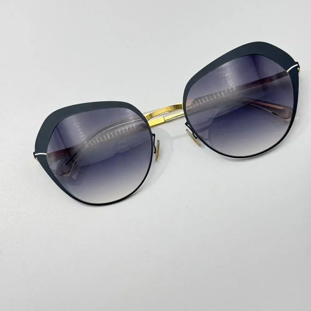 Mykita Sunglasses Lite Sun Mette Col 256 Indigo Gold Butterfly Oversize Gradient